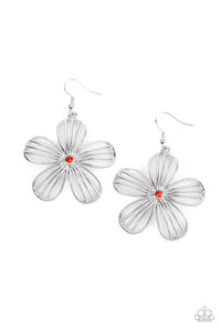 Meadow Musical - Orange and Silver Earrings- Paparazzi Accessories