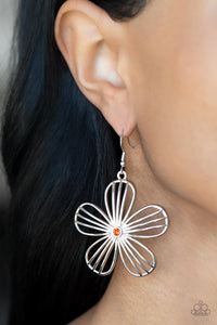 Meadow Musical - Orange and Silver Earrings- Paparazzi Accessories