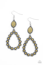 Load image into Gallery viewer, Farmhouse Fashion Show - Yellow and Silver Earrings- Paparazzi Accessories