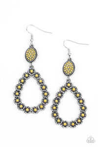 Farmhouse Fashion Show - Yellow and Silver Earrings- Paparazzi Accessories