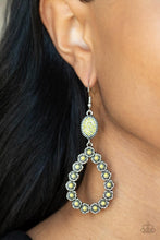 Load image into Gallery viewer, Farmhouse Fashion Show - Yellow and Silver Earrings- Paparazzi Accessories