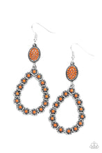Load image into Gallery viewer, Farmhouse Fashion Show - Orange and Silver Earrings- Paparazzi Accessories