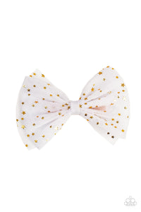 Twinkly Tulle - White and Gold Hair Clip- Paparazzi Accessories