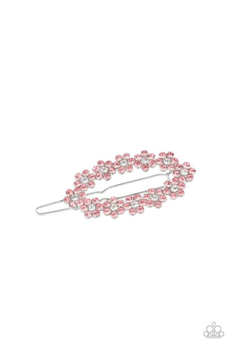 Gorgeously Garden Party - Pink and Silver Hair Clip- Paparazzi Accessories