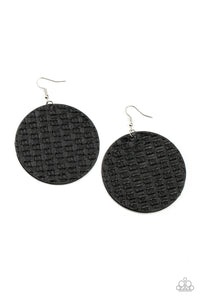 WEAVE Me Out Of It - Black and Silver Earrings- Paparazzi Accessories