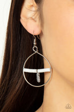 Load image into Gallery viewer, Free Bird Freedom - White and Silver Earrings- Paparazzi Accessories