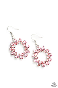 Champagne Bubbles - Pink and Silver Earrings- Paparazzi Accessories