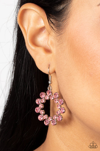 Champagne Bubbles - Pink and Silver Earrings- Paparazzi Accessories