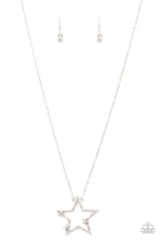 Load image into Gallery viewer, I Pledge Allegiance to the Sparkle - White and Silver Necklace- Paparazzi Accessories