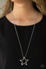 Load image into Gallery viewer, I Pledge Allegiance to the Sparkle - White and Silver Necklace- Paparazzi Accessories