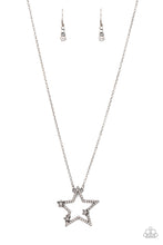 Load image into Gallery viewer, I Pledge Allegiance to the Sparkle - White and Gunmetal Necklace- Paparazzi Accessories