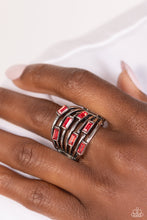 Load image into Gallery viewer, Exceptional Edge - Red and Silver Ring- Paparazzi Accessories