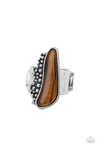 Gemstone Guide - Brown and Silver Ring- Paparazzi Accessories