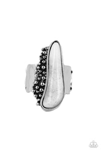 Gemstone Guide - White and Silver Ring- Paparazzi Accessories