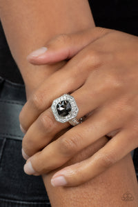 Title Match - White and Silver Ring- Paparazzi Accessories