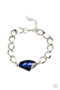 Galactic Grunge - Blue and Silver Bracelet- Paparazzi Accessories