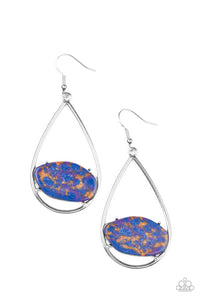 Tropical Terrazzo - Multicolored Silver Earrings- Paparazzi Accessories