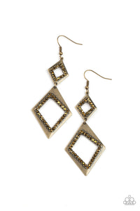 Deco Decoupage - Brass Earrings- Paparazzi Accessories