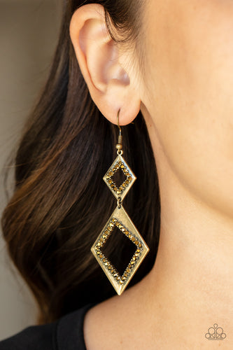 Deco Decoupage - Brass Earrings- Paparazzi Accessories