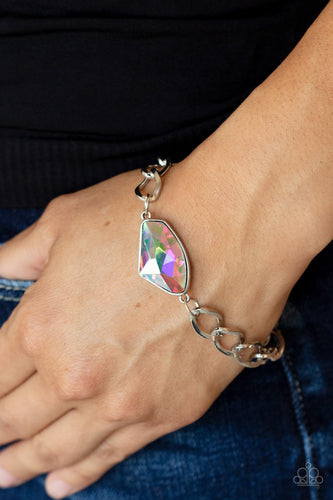 Galactic Grunge - Multicolored Silver Bracelet- Paparazzi Accessories
