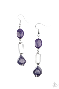 Stone Apothecary - Purple and Silver Earrings- Paparazzi Accessories