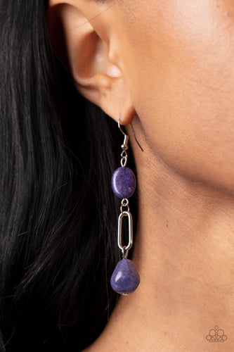 Stone Apothecary - Purple and Silver Earrings- Paparazzi Accessories