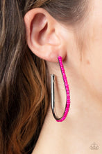 Load image into Gallery viewer, Beaded Bauble - Pink and Silver Earrings- Paparazzi Accessories