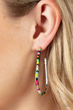 Load image into Gallery viewer, Beaded Bauble - Multicolored Silver Earrings- Paparazzi Accessories