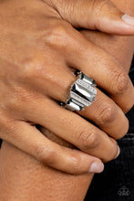 Load image into Gallery viewer, A GLITZY Verdict - White and Silver Ring- Paparazzi Accessories