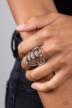 Load image into Gallery viewer, Layer On The Luster - White and Silver Ring- Paparazzi Accessories