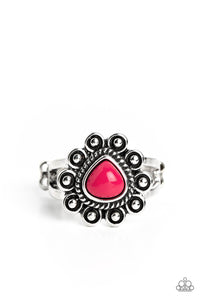 Fruity Frou-Frou - Pink and Silver Ring- Paparazzi Accessories