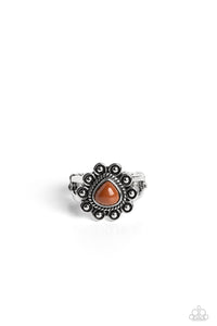 Fruity Frou-Frou - Brown and Silver Ring- Paparazzi Accessories