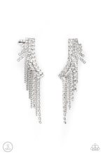 Load image into Gallery viewer, Thunderstruck Sparkle - White and Silver Earrings- Paparazzi Accessories