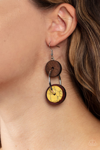 Artisanal Aesthetic - Yellow and Brown Earrings- Paparazzi Accessories