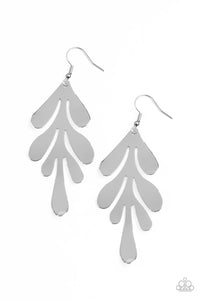 A FROND Farewell - Silver Earrings- Paparazzi Accessories
