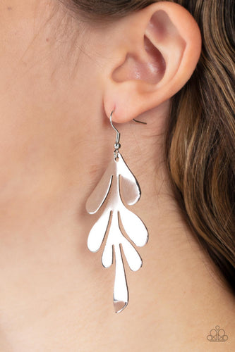 A FROND Farewell - Silver Earrings- Paparazzi Accessories