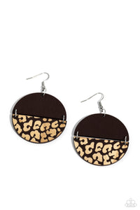Jungle Catwalk - Brown and Silver Earrings- Paparazzi Accessories