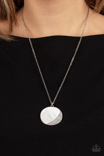Oceanic Eclipse - White and Silver Necklace- Paparazzi Accessories