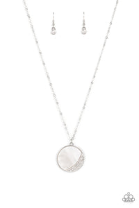 Oceanic Eclipse - White and Silver Necklace- Paparazzi Accessories