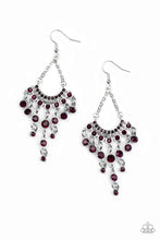 Load image into Gallery viewer, Commanding Candescence - Purple and Silver Earrings- Paparazzi Accessories