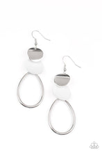 Load image into Gallery viewer, Retro Reception - White and Silver Earrings- Paparazzi Accessories