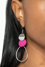 Load image into Gallery viewer, Retro Reception - Pink and Silver Earrings- Paparazzi Accessories
