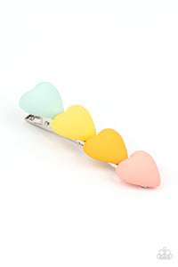 HEART to Please - Multicolored Silver Hair Clip- Paparazzi Accessories