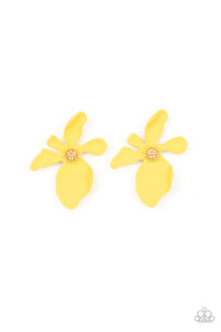 Hawaiian Heiress - Yellow and Gold Earrings- Paparazzi Accessories