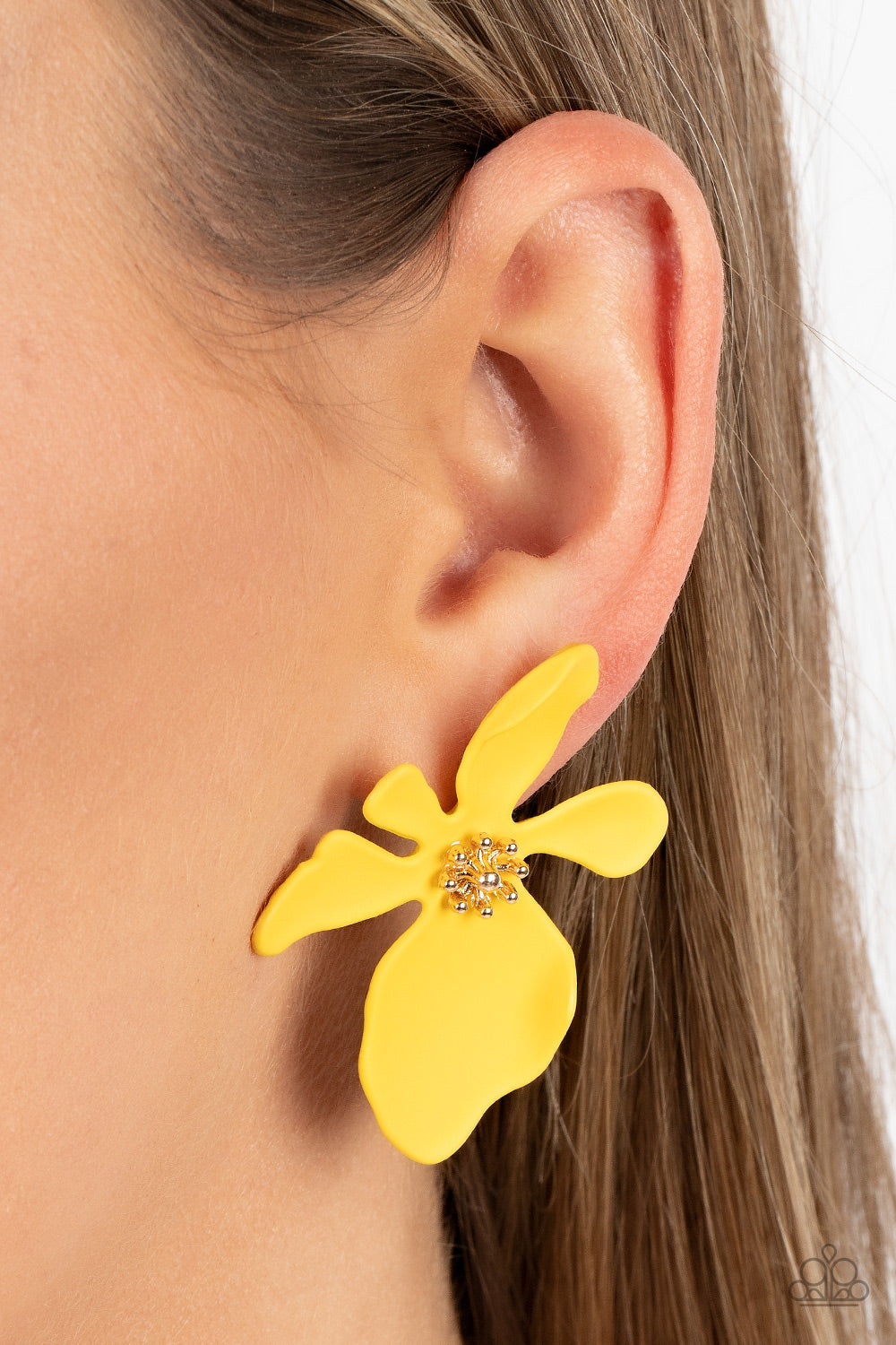 Hawaiian Heiress - Yellow and Gold Earrings- Paparazzi Accessories