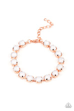 Load image into Gallery viewer, Dreamy Debutante - White and Copper Bracelet- Paparazzi Accessories