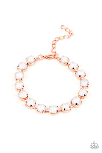 Dreamy Debutante - White and Copper Bracelet- Paparazzi Accessories