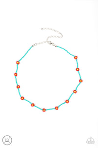 Colorfully Flower Child - Blue and Red Necklace- Paparazzi Accessories