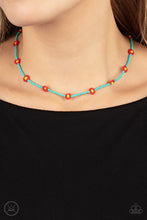 Load image into Gallery viewer, Colorfully Flower Child - Blue and Red Necklace- Paparazzi Accessories