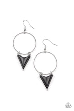 Load image into Gallery viewer, Sahara Shark - Black and Silver Earrings- Paparazzi Accessories